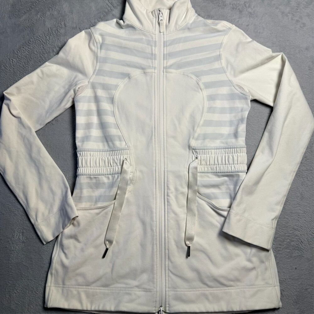 LULULEMON White Cotton Blend Women's Active Jacket Size 8 / Medium